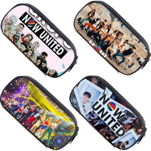 Hot NU Team Cosmetic Cases 3D Printed Now United Pencil Case School Supplies Cosmetic Bags Zipper Pouch Now United Makeup Bag