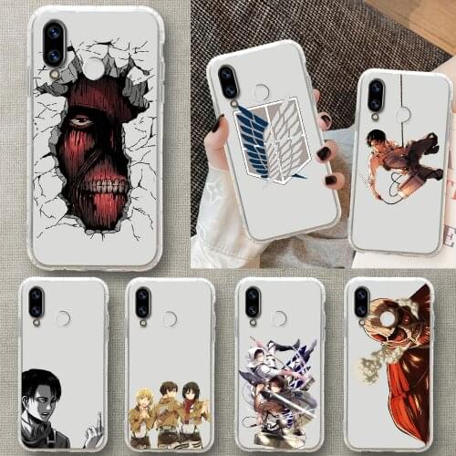 Attack on Titan Anime Phone Case For Huawei Honor 6 7 8 9 10 10i 20 A C X Lite Pro Play transparent art cover soft waterproof