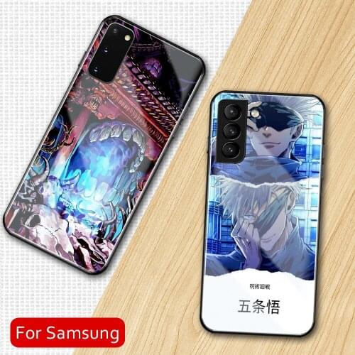 Itadori Yuji Gojo Satoru Cover Jujutsu Kaisen Glass Case For Samsung Note 8 9 10 20 S20 S21 Ultra S8 S9 S10 S10E Plus FE funda