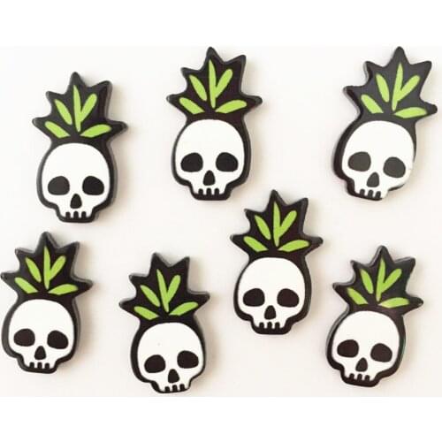 Kawaii Colorful Skull Flat Back Acrylic Sheet Miniature Pattern Applique DIY Christmas Scrapbook Craft OF851