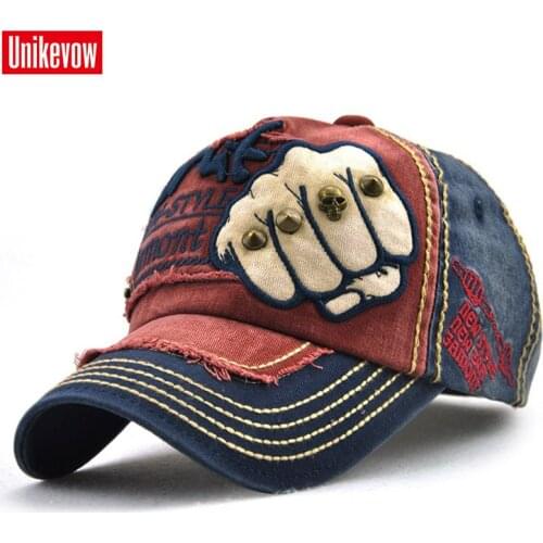 UNIKEVOW 100% cotton Fist Cap For Men And Women High quality Skull Baseball Cap Sports Leisure Hats Hip Hop Hats