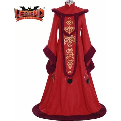 The Phantom Menace Cosplay Queen Padme Amidala Dress Costume Red Dress Halloween queen red Robe costume custom made