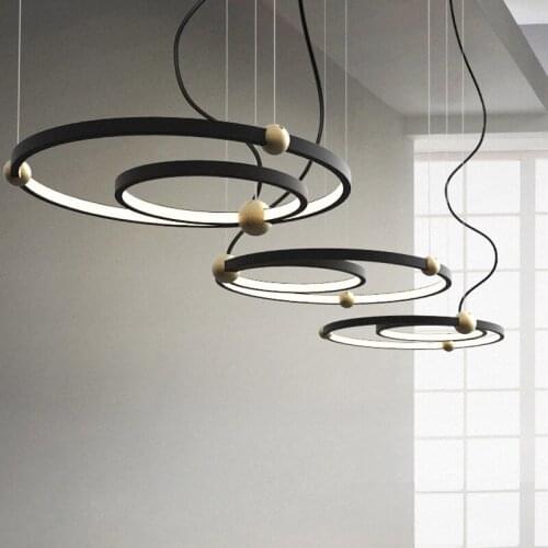 Living room lamp circle chandelier bedroom lamp creative restaurant lamp bar table lamp personality minimalist lamps