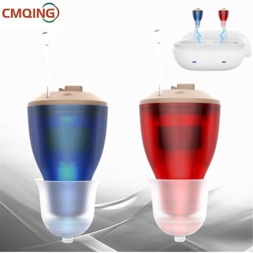 Best Double Ear Rechargeable Hearing Aid Digital Hearing Aids Adjustable Tone Sound Amplifier Deaf Elderly Invisible Hearing Aid