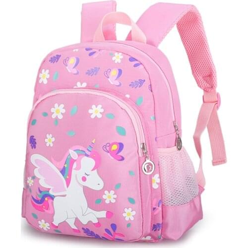 Girls Lovely Unicorn Flower Primary School Bag Children Double Shoulder Backpack Dropshipping Cute Cartoon Schoolbags
