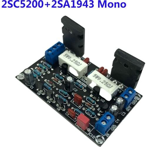 2SC5200+2SA1943 Mono Channel 100W HIFI Audio Amplifier Board After-stage power AMP Dual DC 10 - 45V