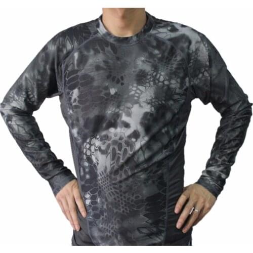 Shanghai Story Breathable Quick-Drying Man Tactical Camouflage Tight Speed Dry Combat Tactical Long Sleeve T-Shirt mens Tee