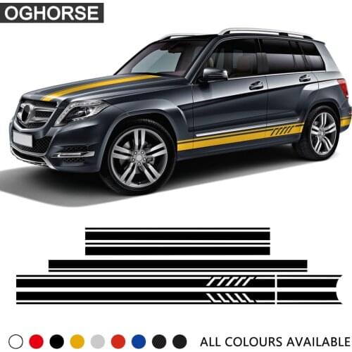 Car Door Side Skirt Stripe Sticker Decal For Mercedes Benz GLE GLK ML Class AMG W164 W166 GLE350 GLE400 GLK350 ML350 Accessories