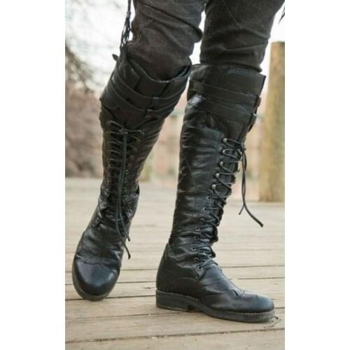 The New Standalone Cross-Border Supply Shoes Mens Boot Thigh Boot Riveting Nail Large Code 40-48 Biker Boots