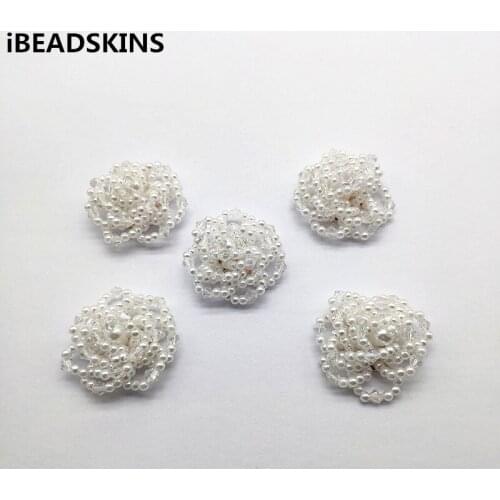 New arrival! 32x16mm Hand made Weave Mini glass Imitation pearls charm for Earrings parts,Accessories,hand Made Jewelry DIY