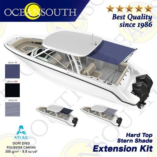 Oceansouth Hard Top Stern Shade Extension Kit Stainless Still Boat-Cover Shade Top Canopy Water Sun proof UV Protection