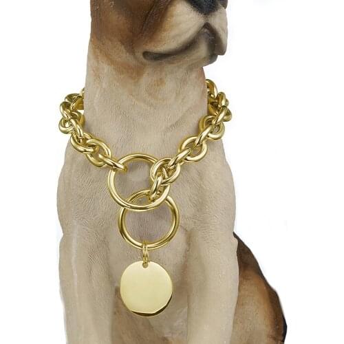 Daily Use Dog Choke Collar Small-Medium-Sized Dog Stainless Steel Gold Smooth ID Training Collar O Ring Chain Perfect for Dog