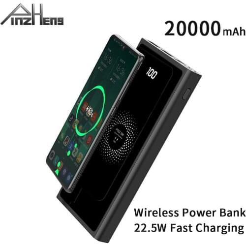 PINZHENG 20000mAh Wireless Power Bank For iPhone 22.5W Fast Charging Powerbank External Battery Portable Charger Power Bank