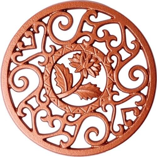 Castiron Teapot Accessory Pot Holder Golden Color Chrysanthemum Cast Iron Coasters Heat Insulation Pot Pad Dining Table Trivet