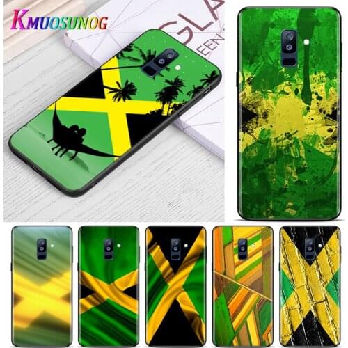 Retro Jamaica National Flag For Samsung Galaxy A9 A8 Star A8S A7 A6 A6S A5 A3 Plus 2018 2017 2016 A750 Black Phone Case