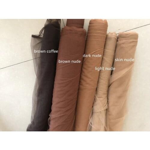 Brown nude coffee light nude skin nude dark nude super soft fine mesh tulle tissue fabric 160cm width 4meters/lot