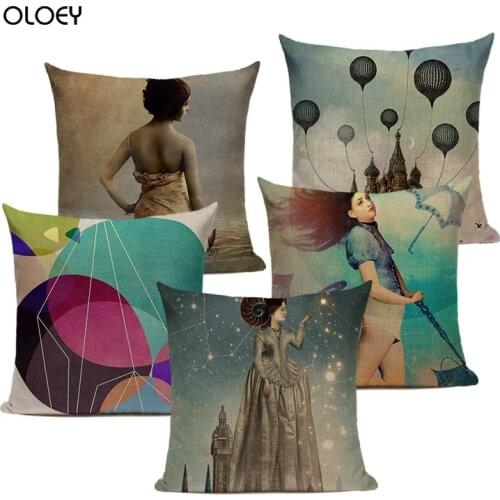 Vintage Decorative Cushion Cover Marine Style High Quality Linen Pillowcase Home Bedroom Decoration Soft and Comfortable