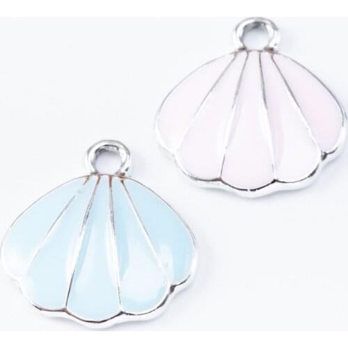 YEPENGFEI 30 PCS Enamel shell Charms Alloy jewelry Pendants for Jewelry Making DIY Handmade Craft Accessories js2112