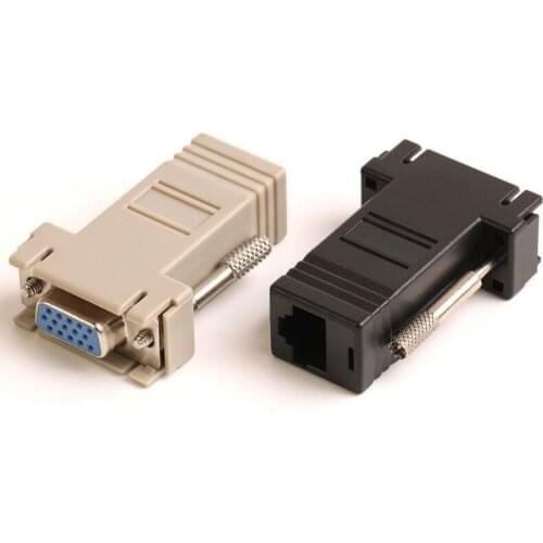 ZJT41 New VGA Extender Female to Lan Cat5 Cat5e RJ45 Ethernet Female Adapter 2 Colors 100pcs/lot