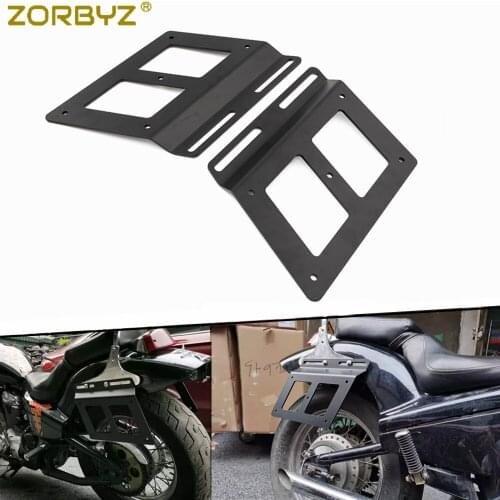 ZORBYZ Motorcycle 9.5cm-24cm Heavy Metal Adjustable Saddle Bag Support Bar Mount Bracket For Kawasaki Honda Yamaha Universal