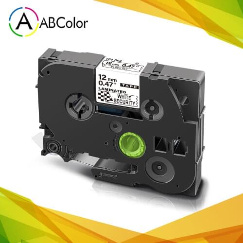 12mm Security Tapes for Brother TZe-SE3 TZ-SE3 TZe SE3 Black on White Label Tape for Brother P-touch Label Maker PT-H100 PT-H110