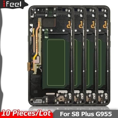 10 Pieces/Lot SUPER AMOLED S8 Plus LCD for SAMSUNG Galaxy S8 G950 G950F S8 Plus G955 G955F Display Touch Screen + Frame