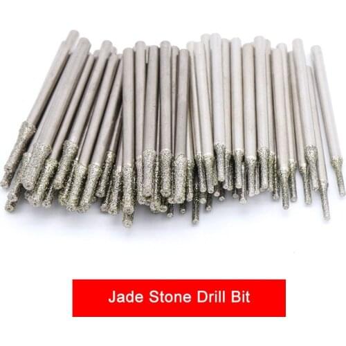2.35mm Shank Diamond Grinding Head Burr Needle Point Engraving Carving Polishing Glass Jade Stone Drill Bits Rotary Tools