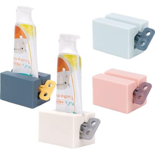 1Pc 4 Colors Home Plastic Toothpaste Tube Squeezer Easy Dispenser Rolling Holder Bathroom Supply Tooth Cleaning Accessories