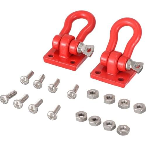 2pcs Alloy Red Trailer Buckles Hooks Trailer Hook Spare Parts For RC Truck Crawler Climber Accessories