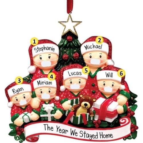 2020 PVC Christmas Tree Ornament Personalize Survived Family Santa Navidad New Year Decoration Huging Bear NEW Gift with Dog Cat
