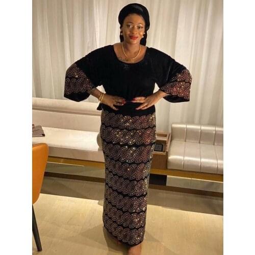 2020 Newest Popular velveteen lace material african embroidery soft velvet lace fabric with sequins for party dress j19-21