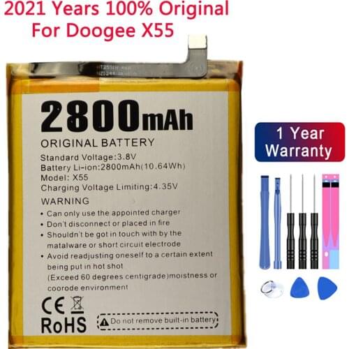 2021 years100% Original DOOGEE battery NEW 3.8V 2800mAh For DOOGEE X55 X 55 Battery High Quality +Tracking number +free tools