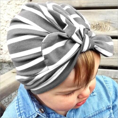 Infant Baby photo accessories childrens hat striped Bow Elastic baby Headband cap for newborn photography props baby hat