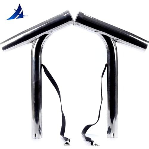 Boat Accessories Marine 2 Pieces Sliler Highly Polished Stainless Steel Outrigger Stylish Rod Holder 14"tall