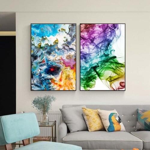 Watercolor Abstract Canvas Art Paintings On The Wall Colorful Pop Art Wall Posters And Prints Modern Cuadros Pictures Home Decor