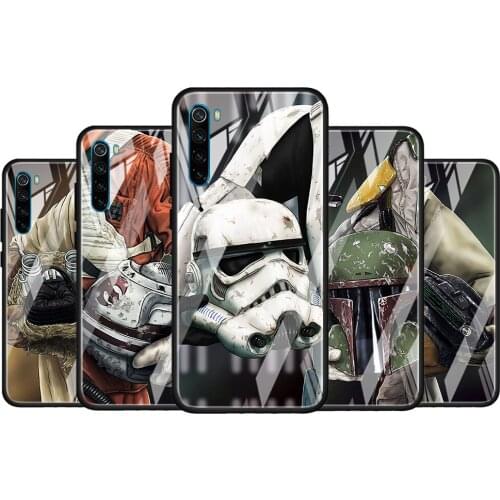 Star Wars Cool for Xiaomi Redmi K40 K30 K20 Pro Plus 9C 9A 9 8A 7 Luxury Shell Tempered Glass Phone Case Cover