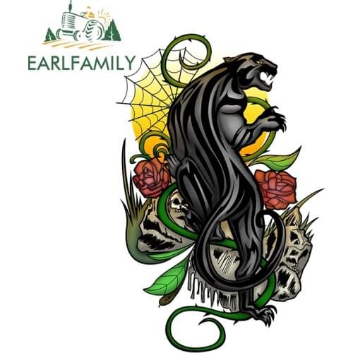 EARLFAMILY 13cm x 8.8cm Black Panther Funny Auto Car Stickers and Decals Car Whole Body Deocr Vinyl Car Wrap Waterproof