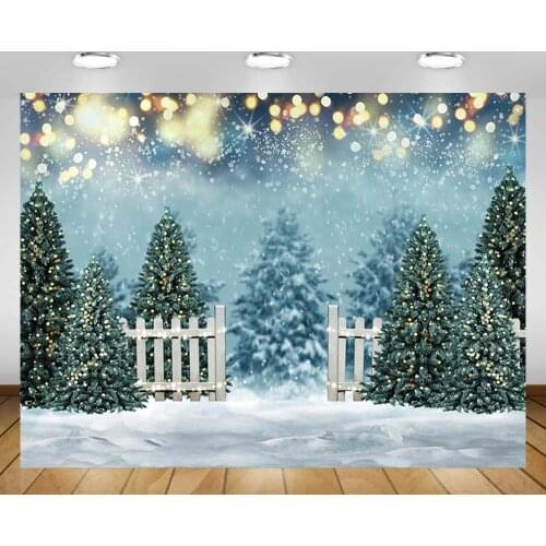 Mehofond Winter Christmas Backdrop Forest Snowflake Glitter Bokeh Baby Portrait Photography Background Decor Photo Studio Props