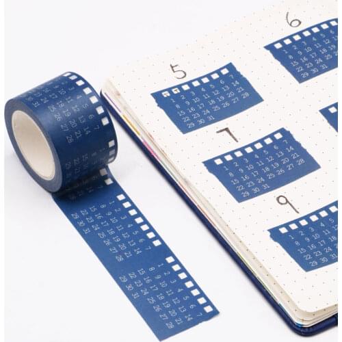 Calendar, week, time designs and Grid Washi Tape Japanese Paper DIY Planner 10M masking adhesive office Tape