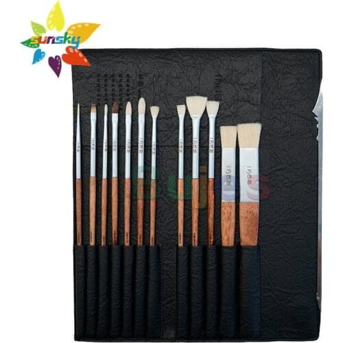 MIYA Artist grade Water washed bristle hair Nylon Horse hair Gouache oil painting brush Acrylic painting Fan-shaped brush pen