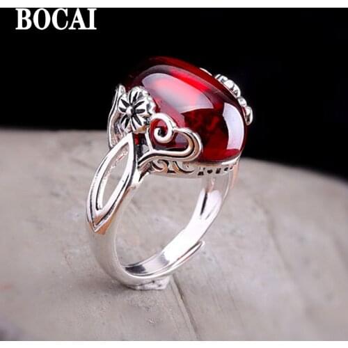 S925 silver jewelry silver handmade jewelry section blue sand ring