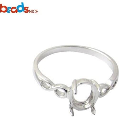 Beadsnice Ring Prong Settings 925 Sterling Silver Semi Mount Ring Blank Fit 5x7mm Oval Stone Thin Band Jewelry Findings ID27343
