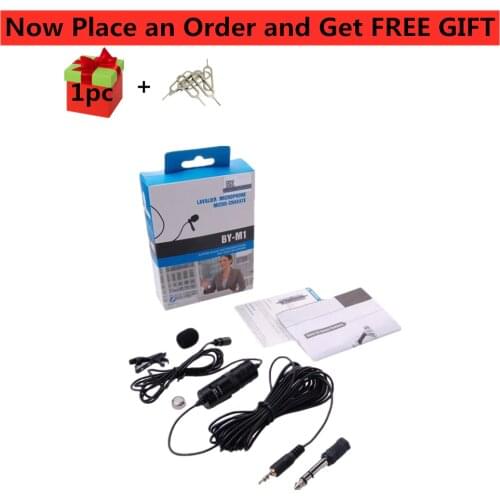 Label Lavalier Microphone Omni-directional Condenser Microphone Mic for iPhone Android SONY Canon Nikon DSLR Audio Recorders