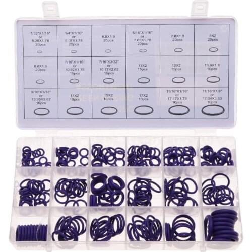 270Pcs/box 18 Sizes Car Air Conditioning Assortment O-Rings Auto Vehicle O Rings Vehicle HNBR Rubber Seal Rings Repair Tool Kit