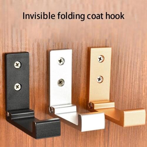 Aluminum Alloy Wall Mounted Foldable Clothes Hanger Rack Towel Coat Robe Hook