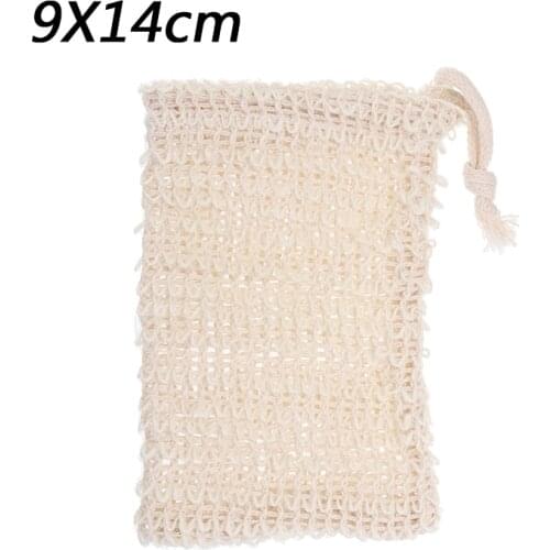 Natural Sisal Soap Bag Handmade Shower Bath Soap Holder Bags Soap Saver Exfoliating Foaming Pouch Bathroom Foaming Net
