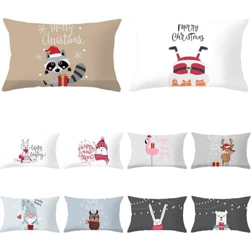 30*50cm Cartoon Print Christmas Decorative Pillow Cushion Covers Pillowcase Cushions for Sofa Polyester Pillowcover Decorative