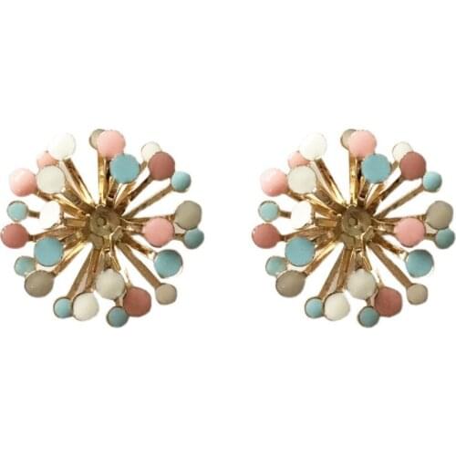 2021 Spring and Summer New Romantic Fireworks Earrings Earclip Temperament Beautifulcolor Oil Dripping Earring Fresh Lovely girl