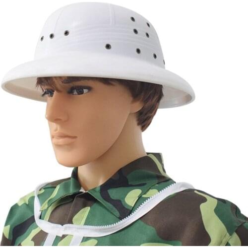 Beekeeping Protective Hat Plastic Helmet for Beekeeping Vented Beekeeping Helmet White