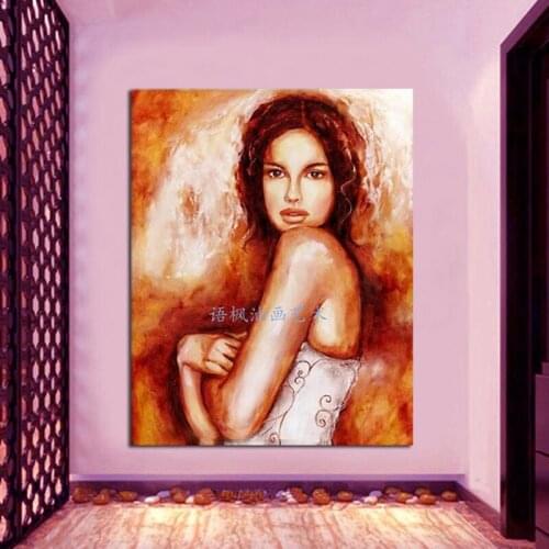 Hand-painted portrait oil painting on canvas sexy woman decorative wall pictures home decoration ready to hang